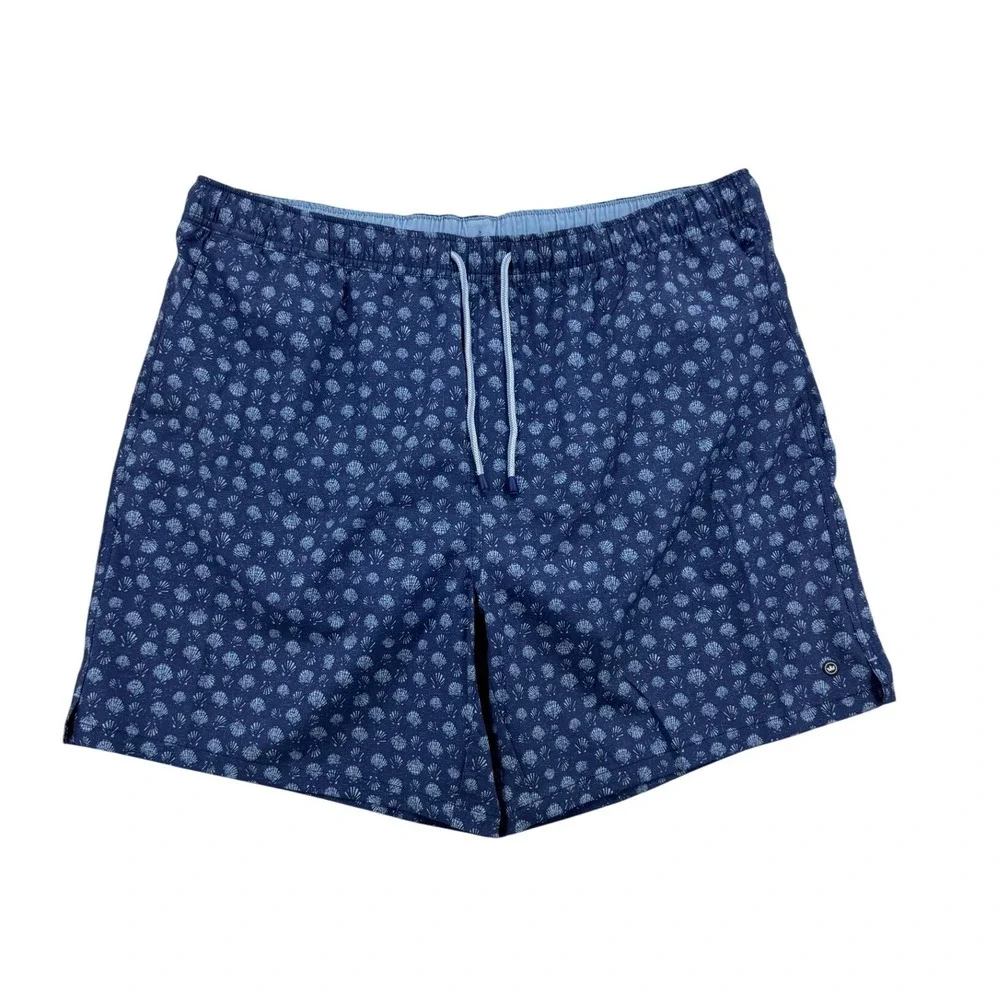 NWT Peter Millar Swim Trunks Mens XL Blue Seashell Crown MS25P13 Koozie